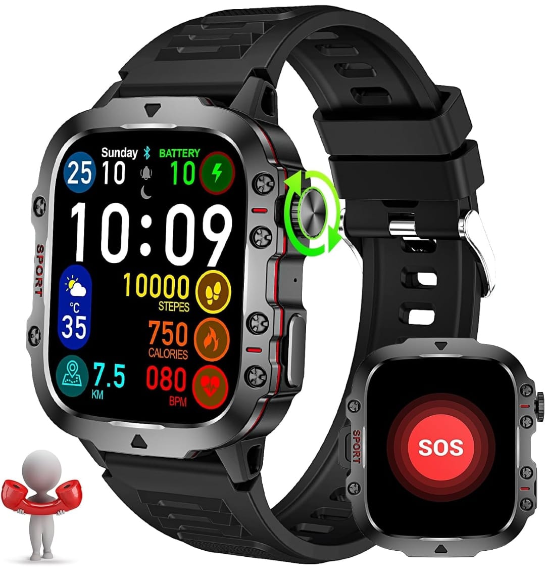 Smart Watch QX11  1.96inch Large Screen HD Bluetooth Call SOS Voice Assistant Men Women Smartwatch Sports Fitness Tracker