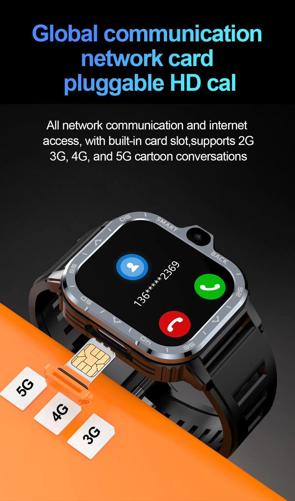 SmartWatch S8 ULTRA 4G LTE GPS Wifi SIM Card NFC Dual Camera Rugged 16/64G ROM Storage Google Play Heart Rate Android Smart Watch Men